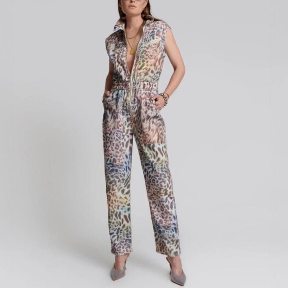 One Teaspoon Animal Print Jumpsuit